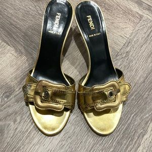 Gold fendi heels ✨